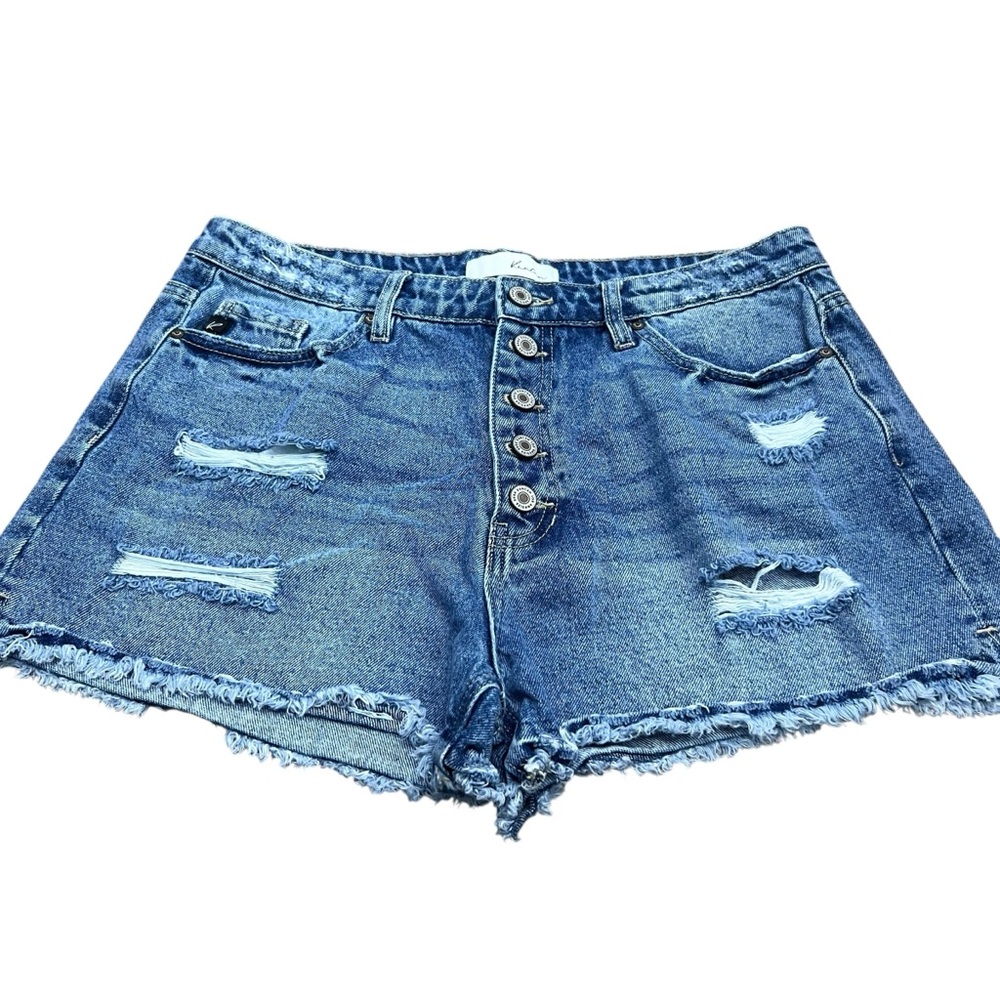 KanCan Full Button-Down Pull On Shorts 100% Cotton Size XL